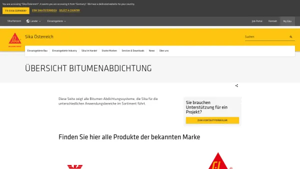 Website Screenshot: Bitbau Dörr GmbH - Übersicht Bitumenabdichtung | Sika Österreich - Date: 2023-06-15 16:02:34