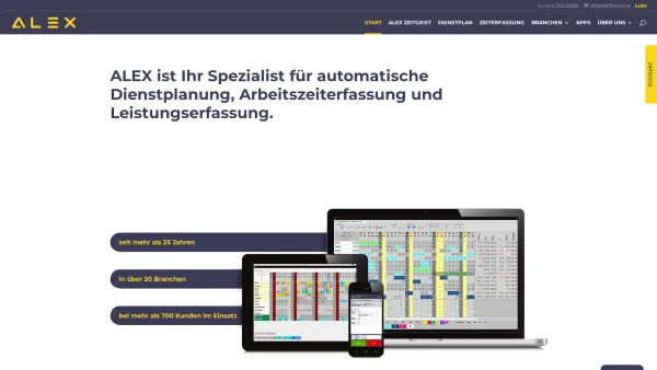 Website Screenshot: Bit Factory Software GmbH - Dienstplan Software, Zeit- & Leistungserfassung | ALEX - Date: 2023-06-14 10:47:10