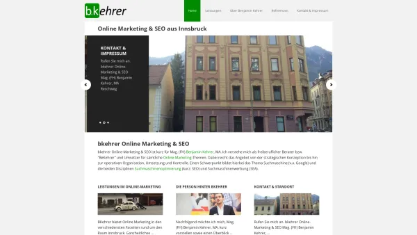 Website Screenshot: bkehrer Online-Marketing & SEO - Online-Marketing & SEO aus Innsbruck, Tirol | bkehrer - Date: 2023-06-22 12:13:15