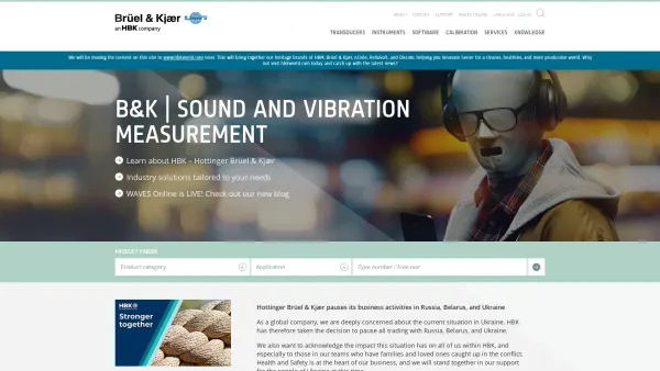 Website Screenshot: MaMenu Brüel Kjær - B&K | Sound and Vibration Measurement | Brüel & Kjær - Date: 2023-06-15 16:02:34