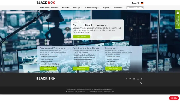 Website Screenshot: Black Box Network Services One Source for Worldwide Infrastructure Services - Black Box Deutschland - Netzwerk-Infrastrukturlösungen - Date: 2023-06-22 12:13:15