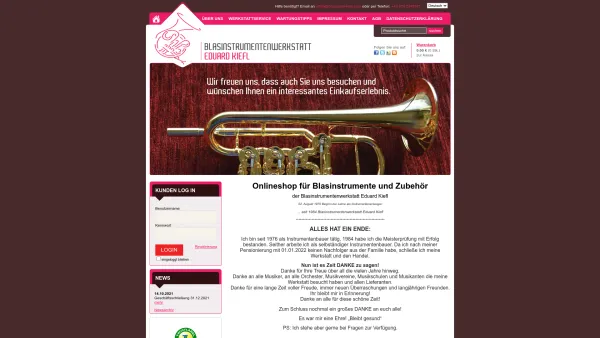 Website Screenshot: Blasinstrumentenwerkstatt Eduard Kiefl - Date: 2023-06-14 10:39:07