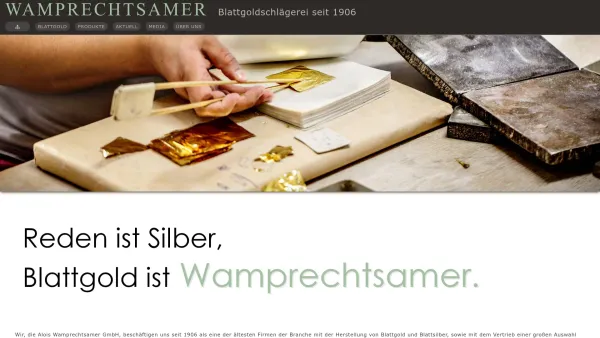 Website Screenshot: Alois Wamprechtsamer GmbH, Blattgoldschlägerei seit 1906 - Blattgoldschlägerei | Wamprechtsamer - Date: 2023-06-22 12:13:15