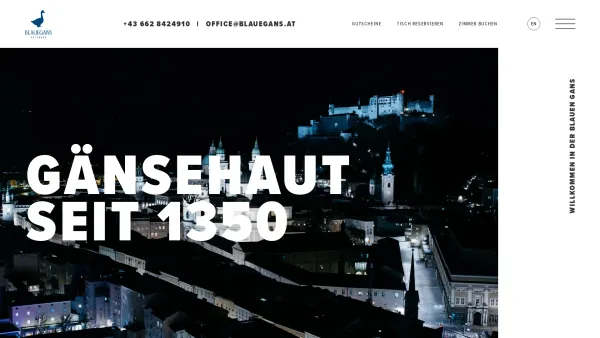 Website Screenshot: art hotel blaue gans - Willkommen im Arthotel & Restaurant Blaue Gans Salzburg - Date: 2023-06-14 10:47:10