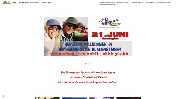 Website Screenshot: Fahrschule Blauensteiner - wir machen dich mobil...ohhh yeah - Date: 2023-06-22 12:13:15