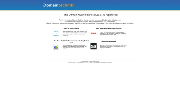 Website Screenshot: Bleikristall SOOS - Domain www.bleikristall.co.at is registered by Domaintechnik® - Date: 2023-06-15 16:02:34