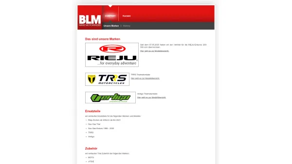 Website Screenshot: BLM MÄRZ-MOTORRAD HANDEL GMBH - März Motorradhandel: Unsere Marken - Date: 2023-06-15 16:02:34