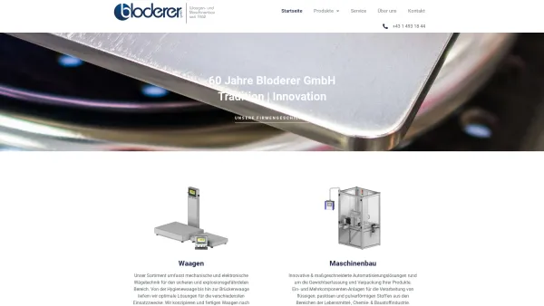 Website Screenshot: Firma BLODERER Waagen - Startseite - Bloderer GmbH - Date: 2023-06-14 10:39:07