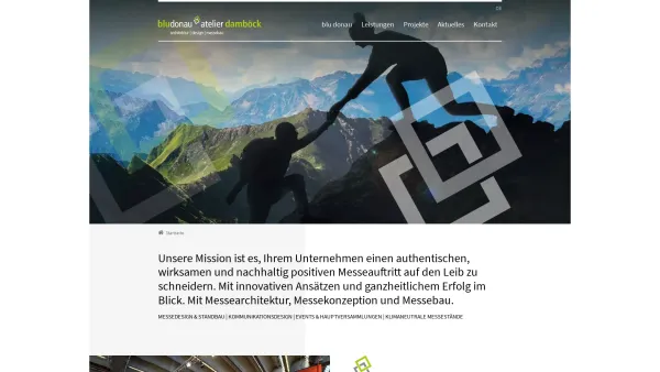 Website Screenshot: blu donau projects GmbH - blu donau atelier damböck GmbH ::: Messedesign, Messekonzepte, Events und Messebau - Date: 2023-06-15 16:02:34