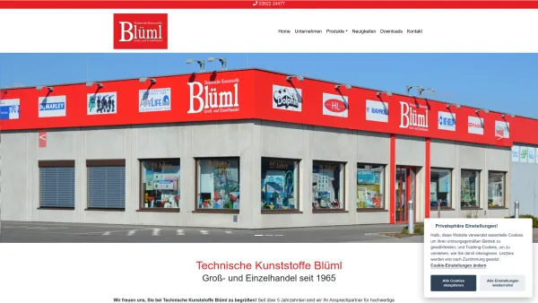 Website Screenshot: Ing. Blüml GmbH Co KG - Blüml - Technische Kunststoffe - Groß- und Einzelhandel - Date: 2023-06-15 16:02:34