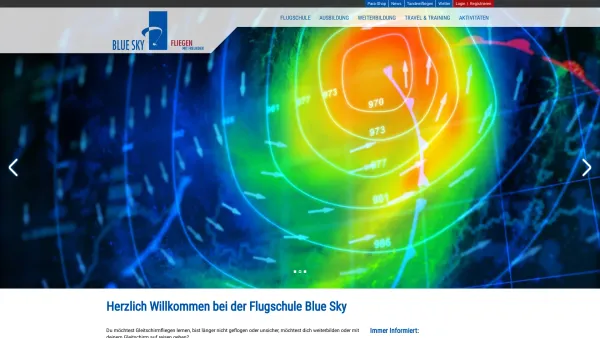 Website Screenshot: Flugschule Bluesky - Herzlich Willkommen bei der Flugschule Blue Sky - Date: 2023-06-22 15:11:08