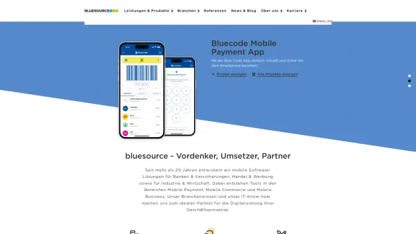 Website Screenshot: bluesource mobile solutions gmbh - bluesource - App-Entwicklung für Banken, Handel und Wirtschaft - Date: 2023-06-15 16:02:34