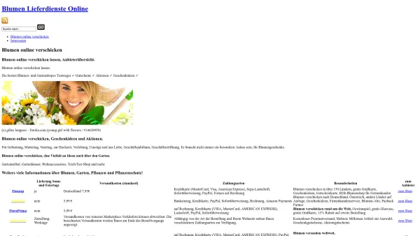 Website Screenshot: Blumenversand - Blumen online verschicken - Blumen Lieferdienste Online - Date: 2023-06-26 10:26:11