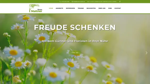 Website Screenshot: Blumen und Baumschule MATTNER 2170 Poysdorf Körnergasse 35 Tel. 02552/3449 - Blumen Mattner – Gärtnerei & Floristik aus Poysdorf - Date: 2023-06-22 15:11:08