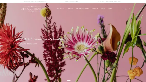 Website Screenshot: blumen-weingartshofer.at - Weingartshofer - Blumen für jeden Anlass - Date: 2023-06-22 15:11:08