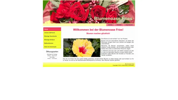 Website Screenshot: Albert und Susanne Fries Gesellschaft bürgerlichen Blumenoase Fries Krems - Blumenoase Fries - Home - Date: 2023-06-22 12:13:15