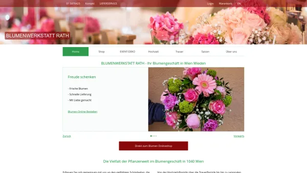 Website Screenshot: BLUMEN RATH - Blumengeschäft in 1040 Wien Wieden: Blumenwerkstatt Rath - Date: 2023-06-15 16:02:34