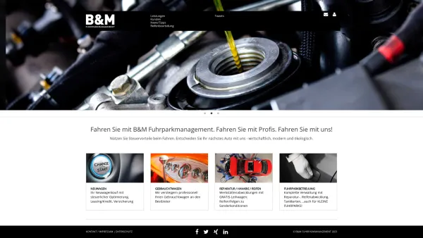 Website Screenshot: B&M Fuhrparkmanagement - Fuhrparkmanagement für KMU | B&M Fuhrparkmanagement - Date: 2023-06-22 12:13:15