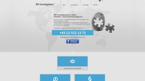 Website Screenshot: BM-Investigations e.U. - BM-Investigations e.U. in 2372 Gießhübl bei Wien – Detektiv - Date: 2023-06-22 12:13:15