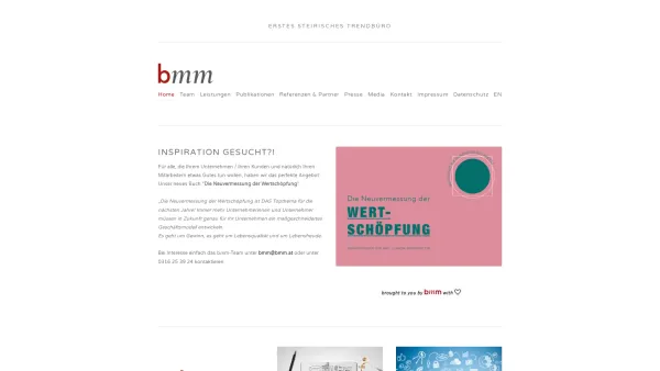 Website Screenshot: bmm Marketing GmbH - bmm.at - Erstes Steirisches Trendbüro - Date: 2023-06-15 16:02:34