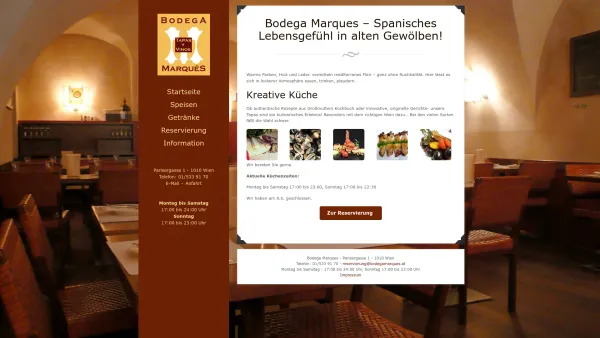 Website Screenshot: Bodega Marques - Bodega Marques - Spanisches Lebensgefühl in alten Gewölben! - Bodega Marques - Date: 2023-06-22 12:13:15
