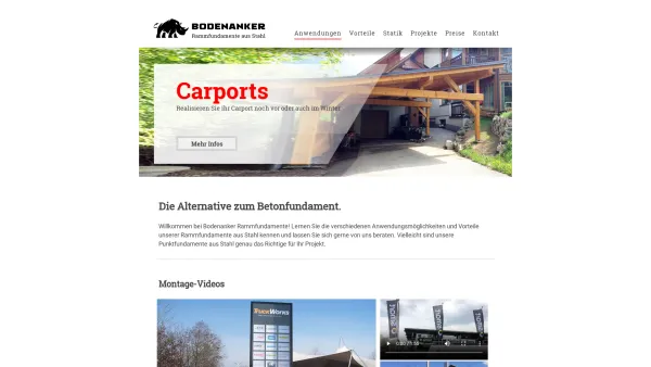Website Screenshot: Bodenanker, Kurt Kargl - Bodenanker | Rammfundamente - Date: 2023-06-22 12:13:15