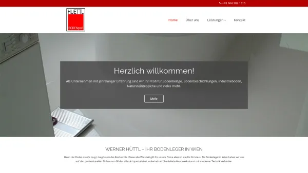 Website Screenshot: Werner Hüttl der Bodenprofi. Wir machen den Boden wir haben den Boden. - Ihr Bodenleger in Wien | Bodenprofi Werner Hüttl in 1090 Wien - Date: 2023-06-22 12:13:15