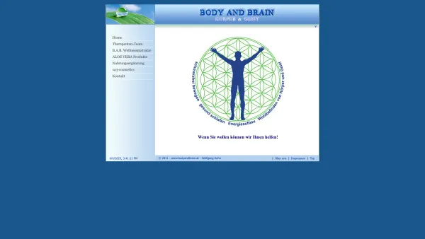 Website Screenshot: BODY AND BRAIN - Wirbelsäulen-Entspannungstherapie AORT Therapieunterlage - Date: 2023-06-15 16:02:34