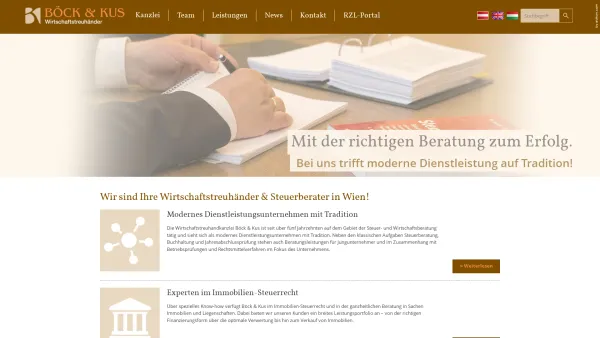 Website Screenshot: Dkfm. Otto Böck Kus - Steuerberater Wien 13. Bezirk (1130 Hietzing) | Böck & Kus - Date: 2023-06-15 16:02:34