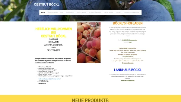 Website Screenshot: Franz Böckl Karin Böckl Gesellschaft bürgerlichen Böckl Obstgut Brände Landhaus - Obstgut Böckl - Date: 2023-06-22 15:00:12
