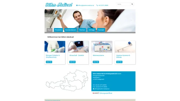 Website Screenshot: Böhm Medical Warenvertriebsgesellschaft m.b.H. - Böhm Medical | Start - Date: 2023-06-22 15:00:12