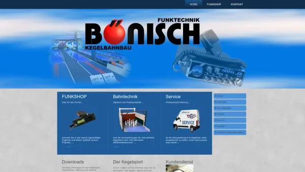 Website Screenshot: Bönisch Kegelbahnbau Bowlingbahnbau Funktechnik Bönisch Rudolf jun. - Willkommen bei Bönisch - Date: 2023-06-15 16:02:34