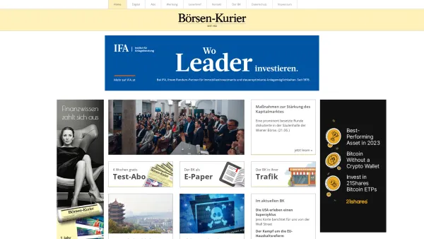 Website Screenshot: Börsen-Kurier - Börsen-Kurier Online - Date: 2023-06-22 15:00:12
