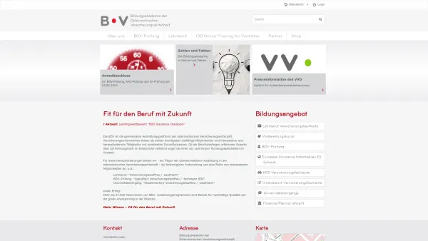 Website Screenshot: Bildungsakademie der Österreichischen Versicherungswirtschaft - Startseite - Date: 2023-06-14 10:39:07