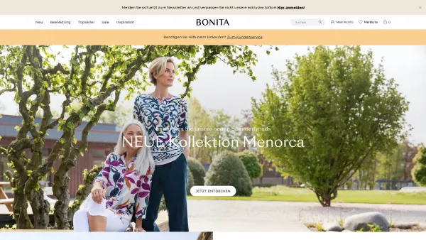 Website Screenshot: BONITA GmbH & Co. KG - Feminine Damenmode für einen stilsicheren Auftritt – BONITA - Date: 2023-06-22 15:00:12