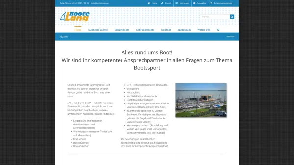 Website Screenshot: Boote-Lang Mörbisch am Neusiedlersee Austria - Home - www.boote-lang.com - Date: 2023-06-22 12:13:16