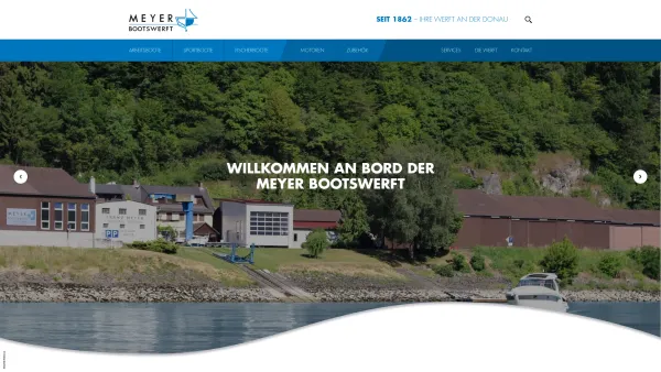 Website Screenshot: Franz Bootswerft Meyer - Bootswerft Meyer - Ihre Werft an der Donau - Date: 2023-06-22 12:13:16
