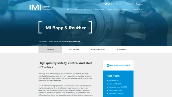 Website Screenshot: Bopp & Reuther Ges.m.b.H. - IMI Bopp and Reuther | Brands | IMI Critical - Date: 2023-06-22 12:13:16