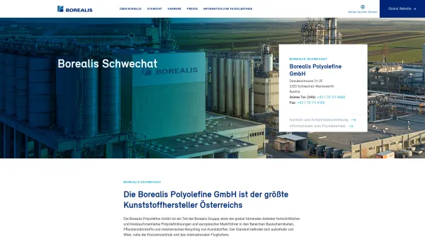 Website Screenshot: Borealis Polyolefine AG - Borealis Schwechat - Borealis - Date: 2023-06-14 10:47:13