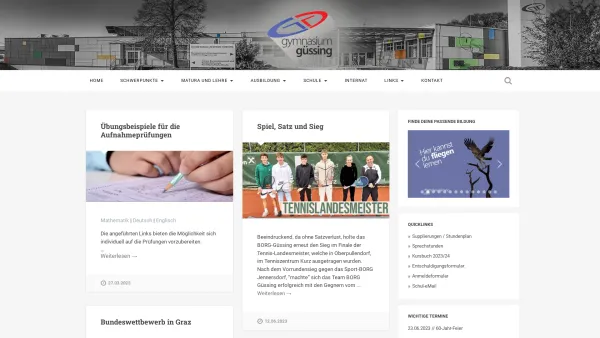 Website Screenshot: Bundes-Oberstufenrealgymnasium Güssing - BORG Güssing - Home - Date: 2023-06-15 16:02:34