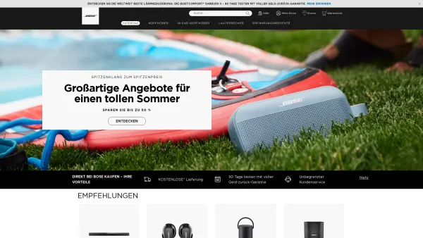 Website Screenshot: Bose Ges.m.b.H - Bose | Kopfhörer, Lautsprecher, Wearables - Date: 2023-06-15 16:02:34