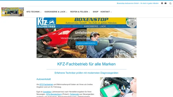 Website Screenshot: BOXENSTOP AUTOSERVICE GMBH - KFZ Fachwerkstatt - Date: 2023-06-14 10:47:13