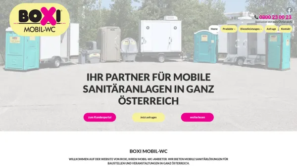 Website Screenshot: BOXI Mobil WC Vermietung GesmbH - BOXI Mobil WC - Date: 2023-06-22 12:13:16