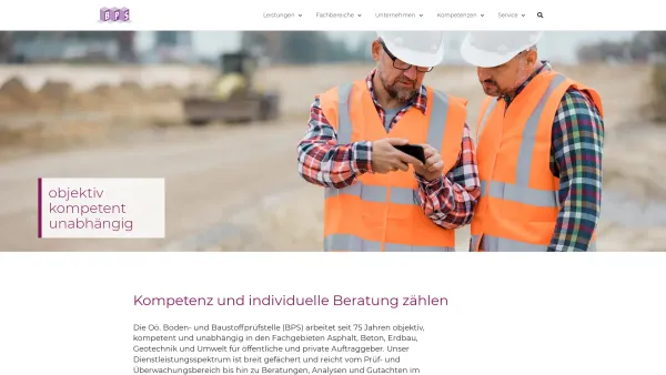 Website Screenshot: BPS Oberösterreichische Boden und Baustoffprüfstelle GmbH - OÖ. Boden- und Baustoffprüfstelle - BPS - Date: 2023-06-15 16:02:34