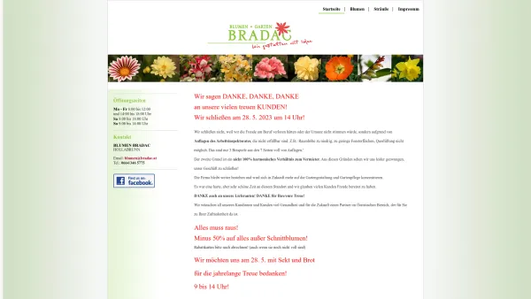Website Screenshot: Floristikstube _BLUMEN BRADAC Blumen Floristik Gärtnerei - BLUMEN BRADAC - Date: 2023-06-22 12:13:16