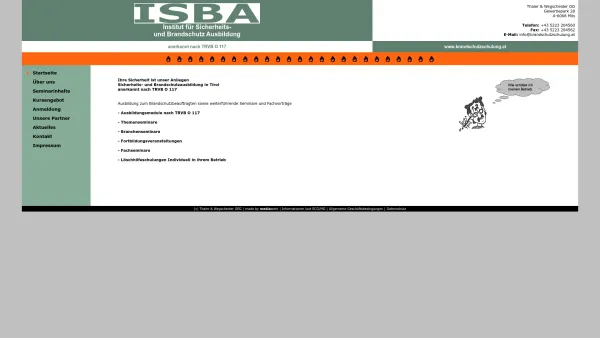 Website Screenshot: ISBA Institut für Sicherheits und Brandschutzausbildung Thaler Wegscheider - ISBA Institut für Sicherheits- und Brandschutzausbildung Thaler Wegscheider - Date: 2023-06-22 15:10:44