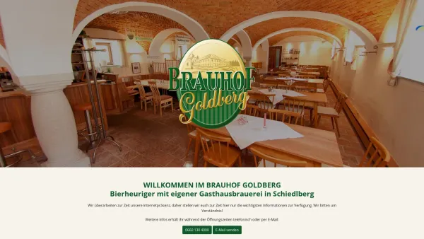 Website Screenshot: Brauhof Goldberg Aus Freude am Natürlichen - Brauhof Goldberg, Bierheuriger mit Gastgarten in Schiedlberg bei Steyr, Linz Oberösterreich - Date: 2023-06-22 15:10:44