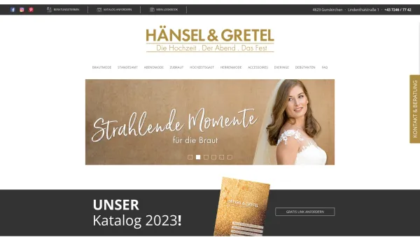 Website Screenshot: Braut und Abendmoden GmbH  - - Hänsel & Gretel: Brautmode, Abendmode & Herrenanzüge - Hänsel & Gretel - Date: 2023-06-22 15:10:44