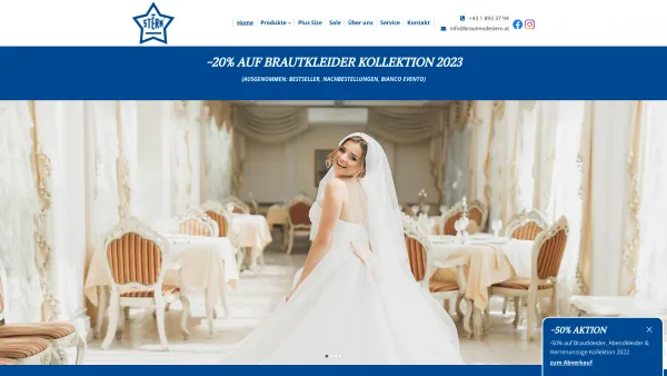 Website Screenshot: Brautmode Stern - Brautmode und Abendmode in Wien | Brautmode Stern - Date: 2023-06-14 10:39:10