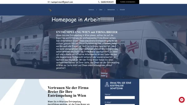 Website Screenshot: Breier Entrümpelung und Räumung - Entrümpelung Wien Ihre Profis in Wien & Nö - Date: 2023-06-22 12:13:16